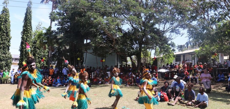 Niu Hanover Tolai Dance performing for PMGH Staffgroup